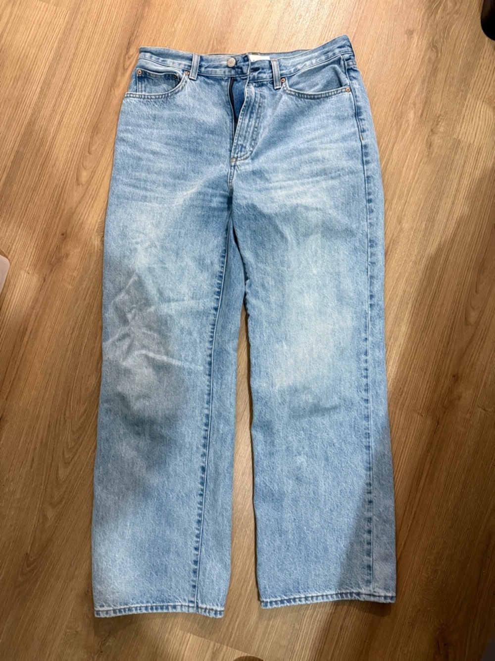 Denim Forum Light Blue High-Rise Wide Jeans